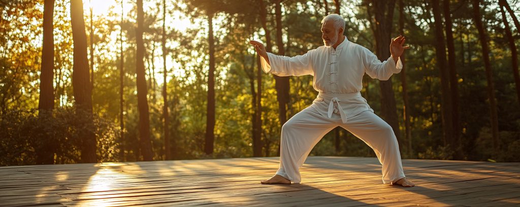 Persona practicando qi gong